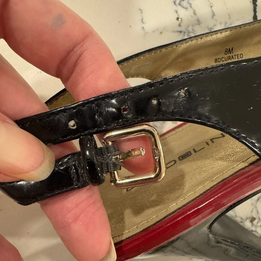 Bandolino Black, Red, and Cream Slingback Heels women’s size 8 - Picture 15 of 15